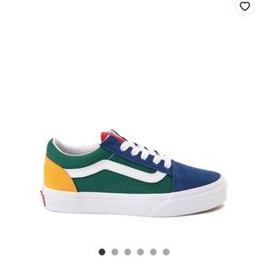 Vans Old Skool Color-Block Skate Shoe - Little Kid - Blue / Green / Yellow
